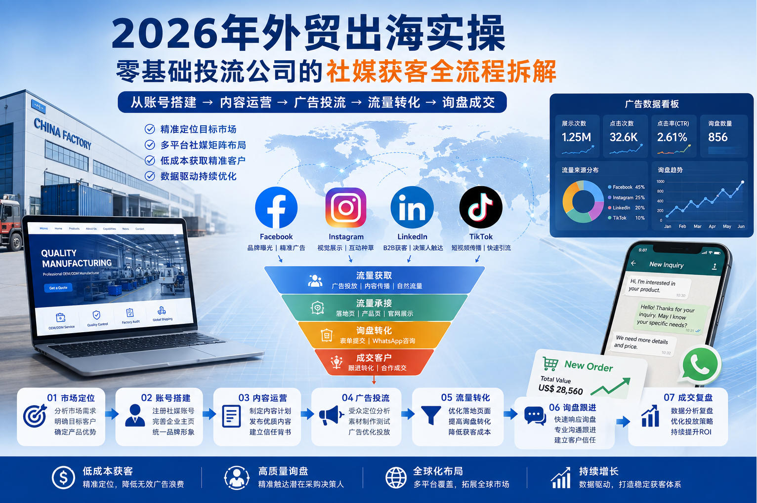 2026年外贸出海实操：零基础投流公司的社媒获客全流程